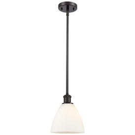 Bristol 7 1/2"W Oil-Rubbed Bronze Mini Pendant w/ White Glass Bristol 7 1/2"W Oil-Rubbed Bronze Mini Pendant w/ White Glass