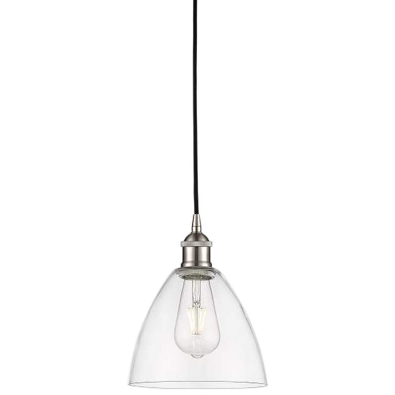 Image 1 Bristol 8" Brushed Satin Nickel Cord Hung Mini Pendant