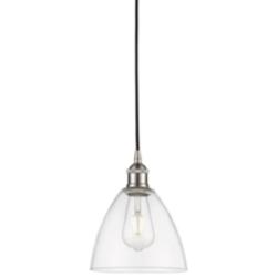 Bristol 8" Brushed Satin Nickel Cord Hung Mini Pendant