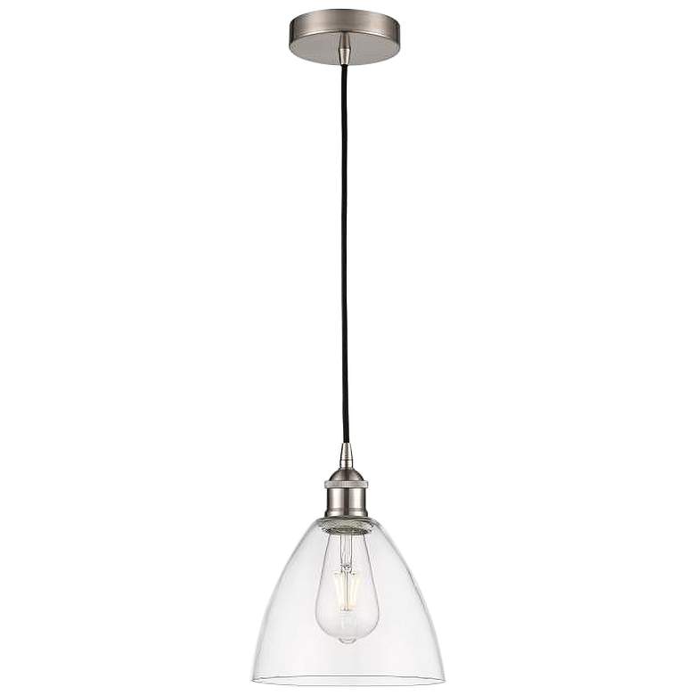 Image 4 Bristol 8" Brushed Satin Nickel Cord Hung Mini Pendant more views
