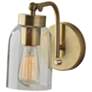 Bristol 9" High Antique Brass Wall Sconce with Clear Glass