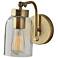 Bristol 9" High Antique Brass Wall Sconce with Clear Glass