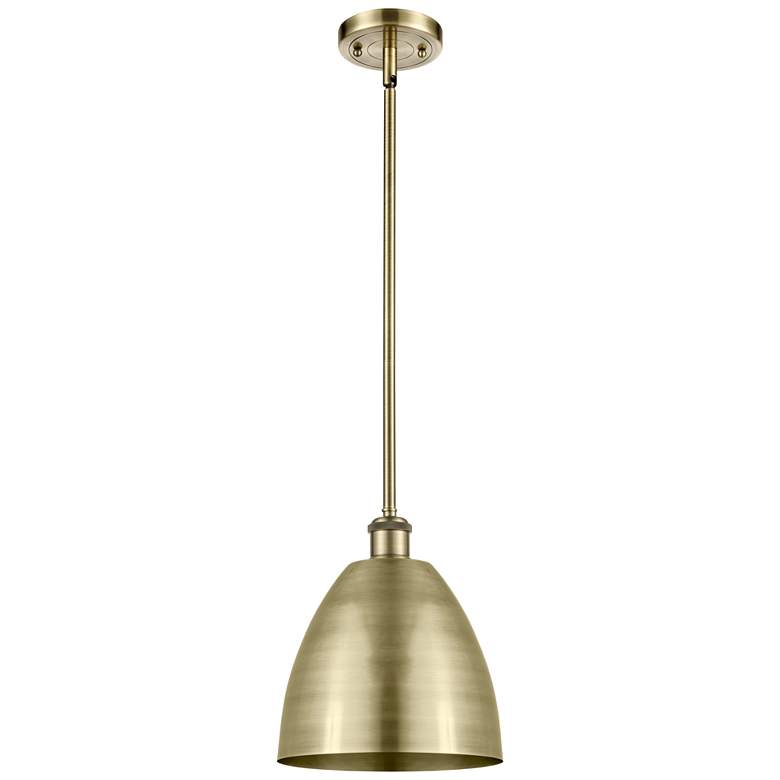 Image 1 Bristol 9" Wide Antique Brass Mini Pendant