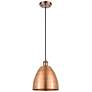 Bristol 9" Wide Antique Copper Cord Hung Mini Pendant