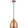 Bristol 9" Wide Antique Copper Cord Hung Mini Pendant