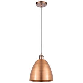 Bristol 9" Wide Antique Copper Cord Hung Mini Pendant Bristol 9" Wide Antique Copper Cord Hung Mini Pendant