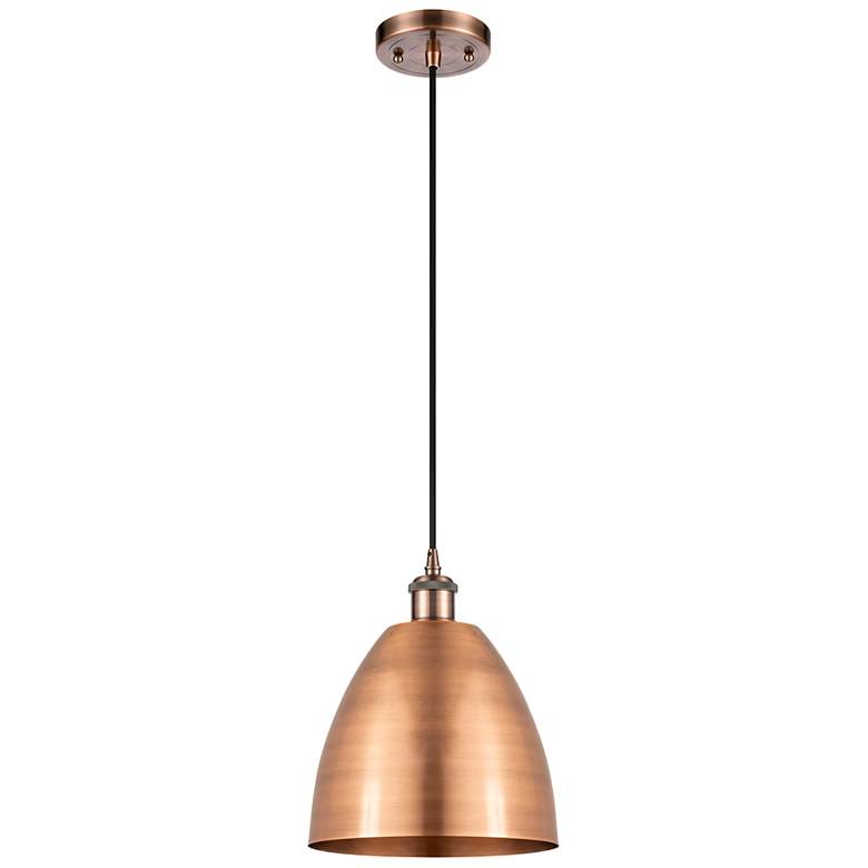 Image 1 Bristol 9" Wide Antique Copper LED Mini Pendant
