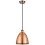 1_Bristol 9" Wide Antique Copper LED Mini Pendant