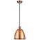 Bristol 9" Wide Antique Copper LED Mini Pendant
