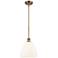 Bristol 9" Wide Brushed Brass and White Glass Mini Pendant