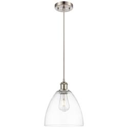 Bristol 9" Wide Brushed Satin Nickel Mini Pendant