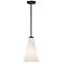 Bristol 9" Wide Matte Black Mini Pendant with Opal Glass