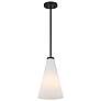 3_Bristol 9" Wide Matte Black Mini Pendant with Opal Glass more views