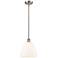 Bristol 9"W Brushed Satin Nickel and White Glass Mini Pendant