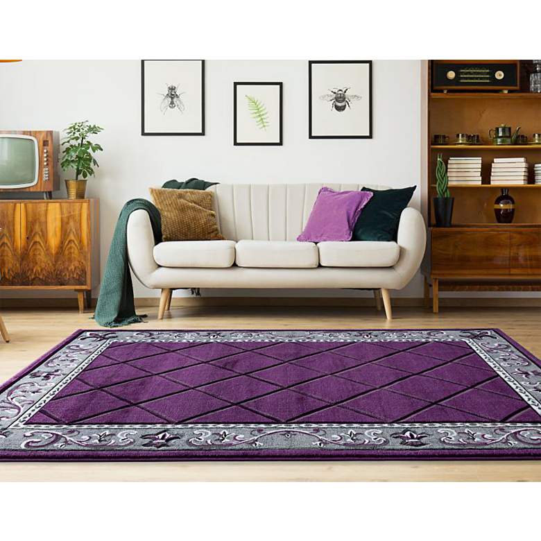 Image 1 Bristol Altamont 10982 5'3"x7'6" Ivory Purple Plum Area R