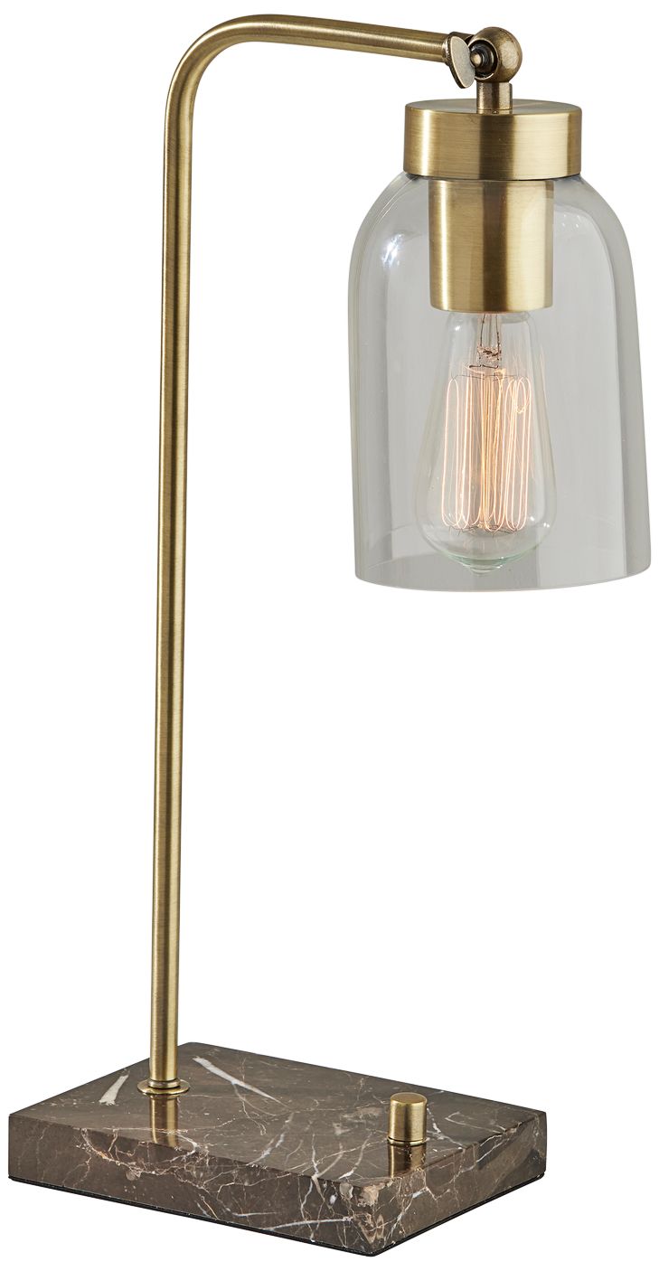 Image 2 Bristol Antique Brass Metal Desk Lamp