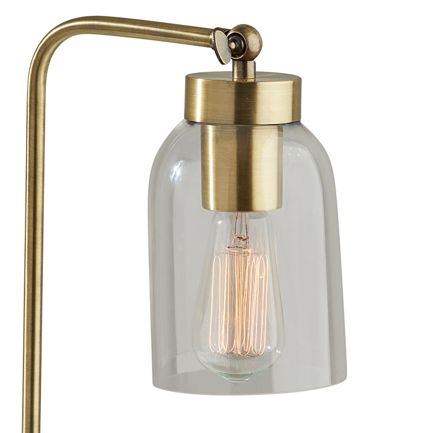 Image 3 Bristol Antique Brass Metal Desk Lamp more views