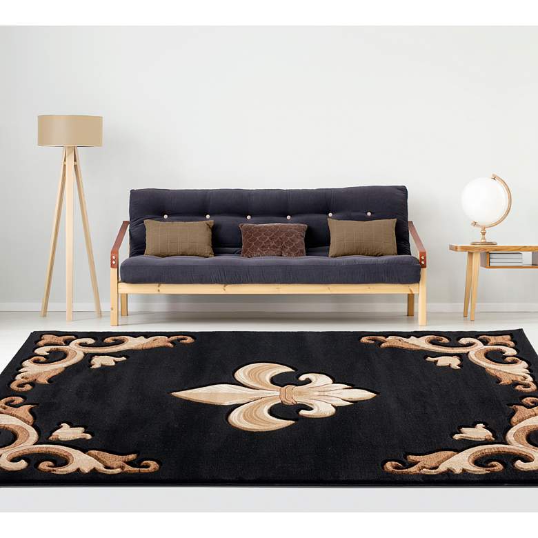 Image 1 Bristol Barnsley 11770 5'3"x7'6" Black Rectangular Area R