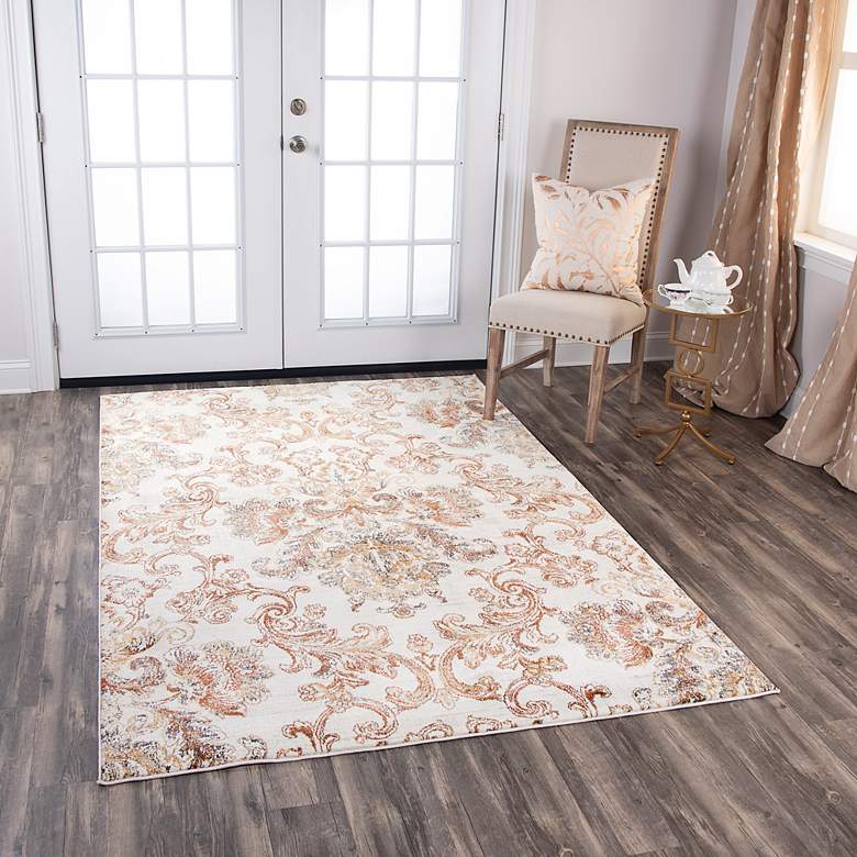 Image 1 Bristol BRS110 5'3"x7'6" Beige and Rust Rectangular Area