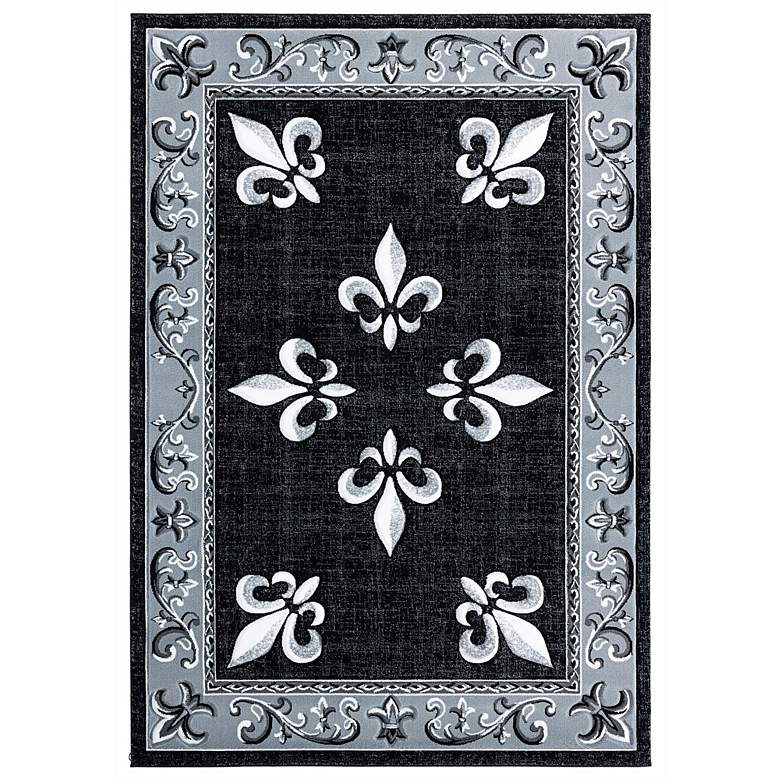 Image 2 Bristol Casselton 11070 5'3"x7'6" White Charcoal Area Rug