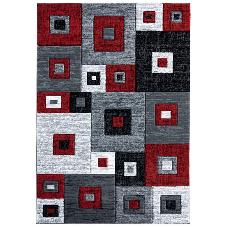 Image 2 Bristol Cicero 10230 5'3"x7'6" Red Gray Rectangular Area