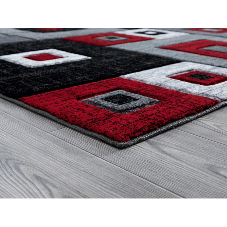 Image 3 Bristol Cicero 10230 5'3"x7'6" Red Gray Rectangular Area more views