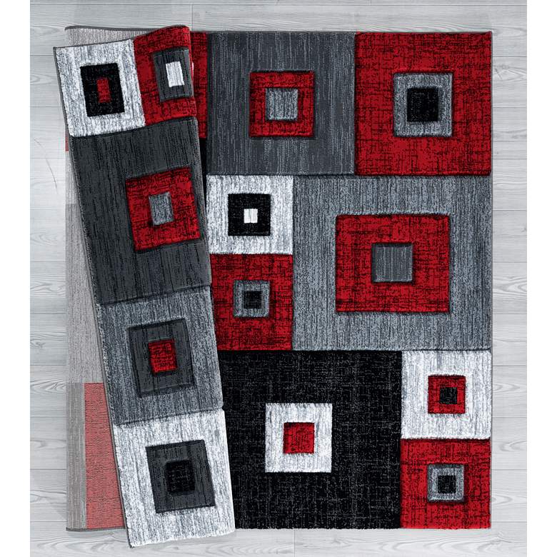 Image 5 Bristol Cicero 10230 5'3"x7'6" Red Gray Rectangular Area more views