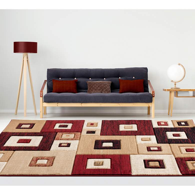 Image 1 Bristol Cicero 10234 5&#39;3 inchx7&#39;6 inch Burgundy Brown Area Rug