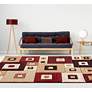 1_Bristol Cicero 10234 5'3"x7'6" Burgundy Brown Area Rug