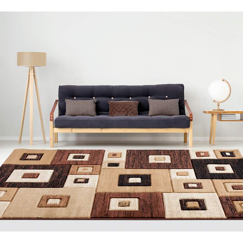 Image 1 Bristol Cicero 10250 5'3"x7'6" Chocolate Brown Area Rug