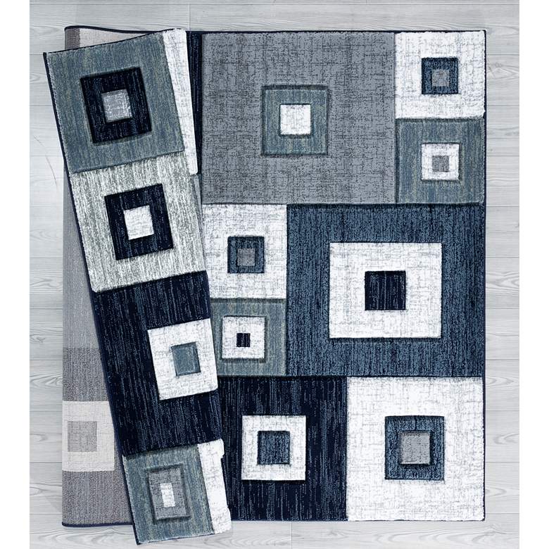 Image 5 Bristol Cicero 10264 5'3"x7'6" Navy Gray Area Rug more views
