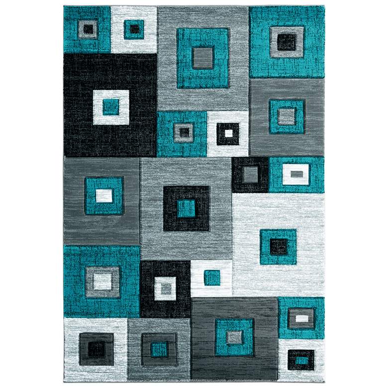Image 2 Bristol Cicero 10269 5'3"x7'6" Turquoise Gray Area Rug