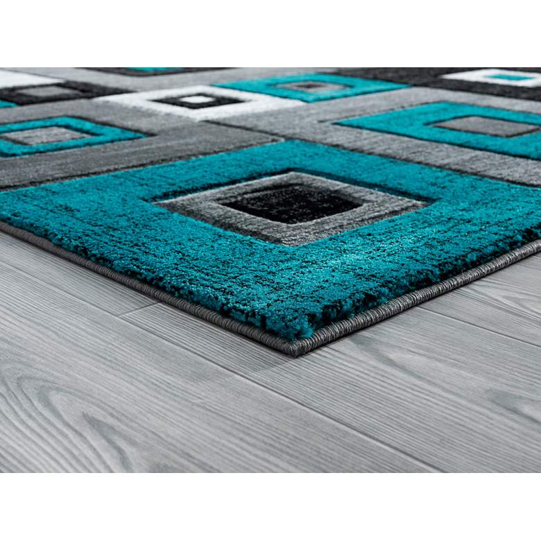 Image 3 Bristol Cicero 10269 5'3"x7'6" Turquoise Gray Area Rug more views