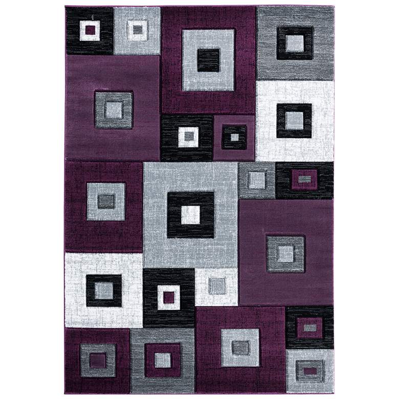 Image 2 Bristol Cicero 10282 5'3"x7'6" Plum Purple Gray Area Rug