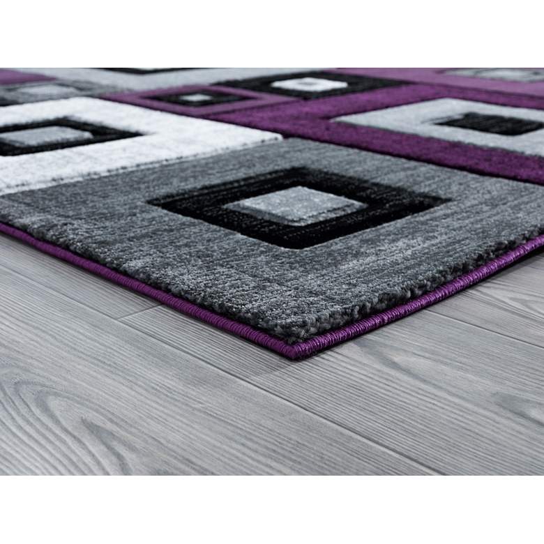 Image 3 Bristol Cicero 10282 5'3"x7'6" Plum Purple Gray Area Rug more views