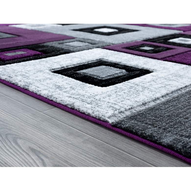 Image 4 Bristol Cicero 10282 5'3"x7'6" Plum Purple Gray Area Rug more views