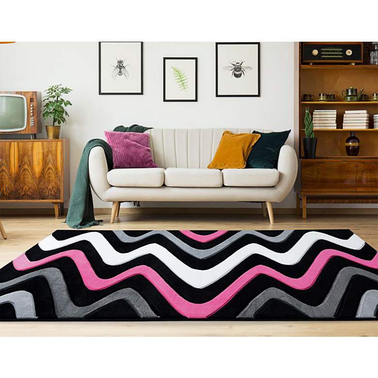 Image 1 Bristol Embezzle 11186 5'3"x7'6" Pink Smoke Gray Area Rug