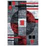 2_Bristol Epsilon 10130 5'3"x7'6" Red Gray Area Rug