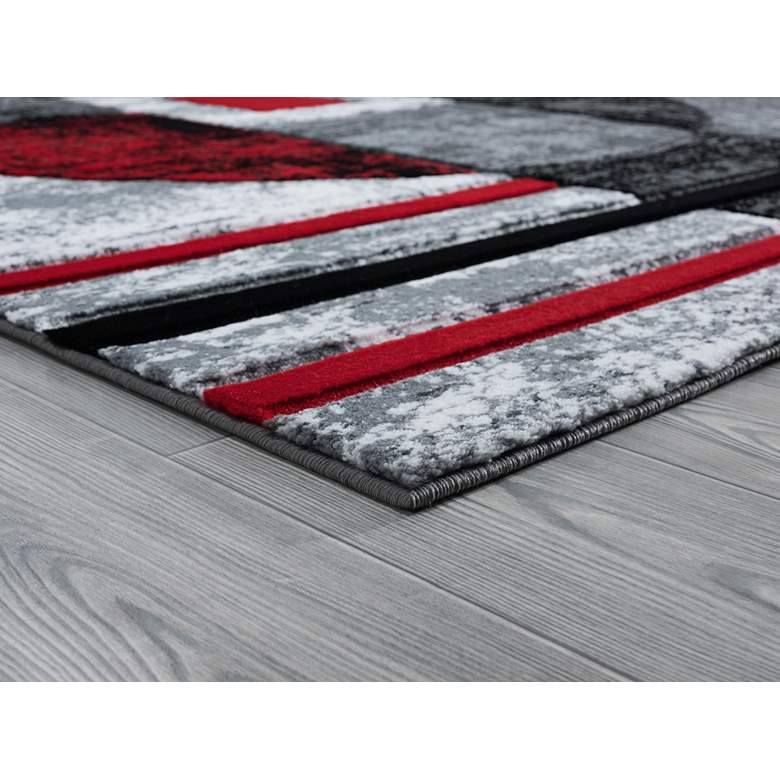 Image 3 Bristol Epsilon 10130 5'3"x7'6" Red Gray Area Rug more views