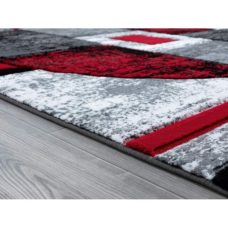 Image 4 Bristol Epsilon 10130 5'3"x7'6" Red Gray Area Rug more views