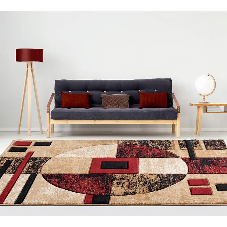 Image 1 Bristol Epsilon 10134 5'3"x7'6" Burgundy Brown Area Rug