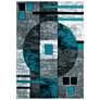2_Bristol Epsilon 10169 5'3"x7'6" Turquoise Gray Area Rug