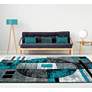 1_Bristol Epsilon 10169 5'3"x7'6" Turquoise Gray Area Rug