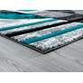 3_Bristol Epsilon 10169 5'3"x7'6" Turquoise Gray Area Rug more views
