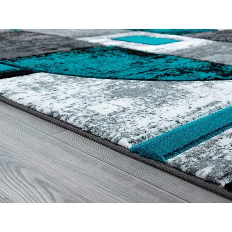 Image 4 Bristol Epsilon 10169 5'3"x7'6" Turquoise Gray Area Rug more views