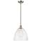 Bristol Glass 12" LED Mini Pendant - Brushed Satin Nickel - Seedy Shad