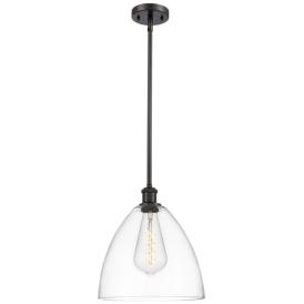 Bristol Glass 12" LED Mini Pendant - Oil Rubbed Bronze - Clear Shade Bristol Glass 12" LED Mini Pendant - Oil Rubbed Bronze - Clear Shade