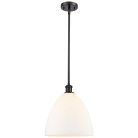 Bristol Glass 12" LED Mini Pendant - Oil Rubbed Bronze - Matte White S Bristol Glass 12" LED Mini Pendant - Oil Rubbed Bronze - Matte White S