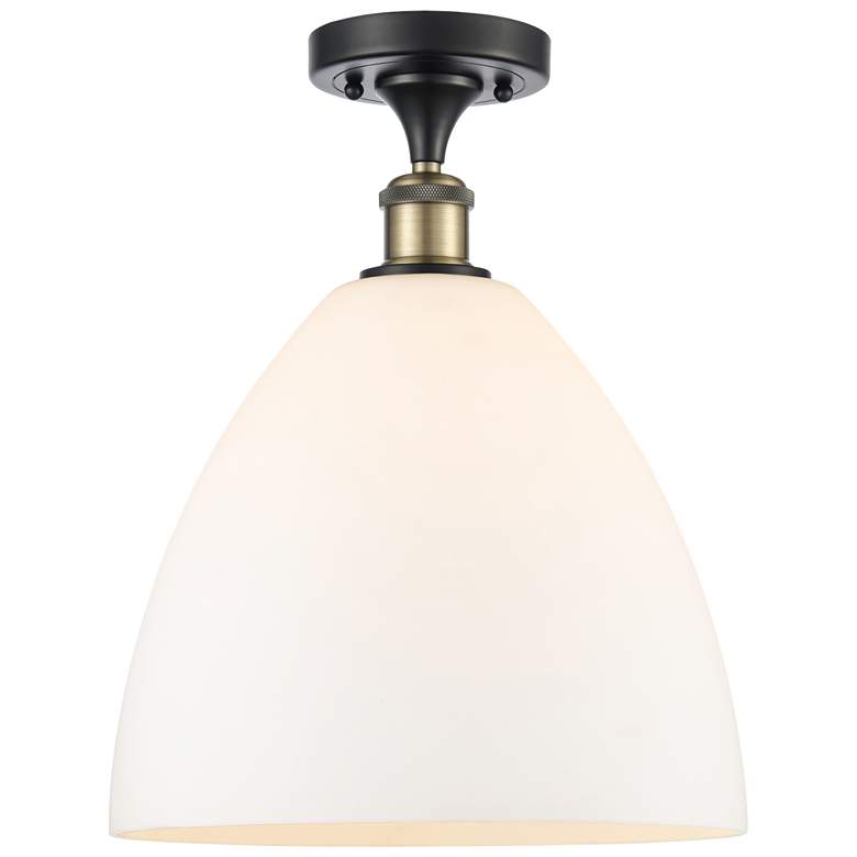 Image 1 Bristol Glass 12" LED Semi-Flush Mount - Black Antique Brass - Matte