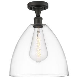 Bristol Glass  12" LED Semi-Flush Mount - Oil Rubbed Bronze - Clear Sh Bristol Glass  12" LED Semi-Flush Mount - Oil Rubbed Bronze - Clear Sh